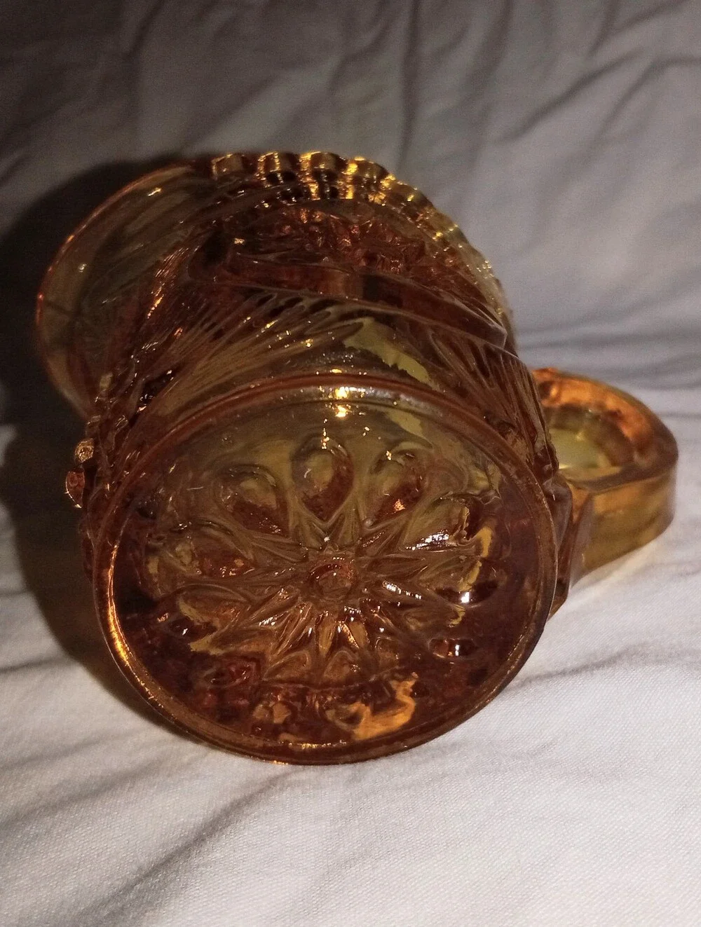 Vintage Glass Starburst Mini Pitcher And Viking Mini Shotglass Toothpick Holder